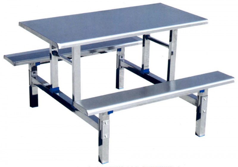 四位长条不锈钢餐桌ZY36