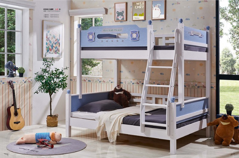 致青春现代轻奢实木系列6102#儿童床（A色 蓝）