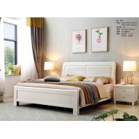 富有橡胶木家具：床285（象牙白）