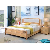 富有时尚新中式家具：床D2（浅色）