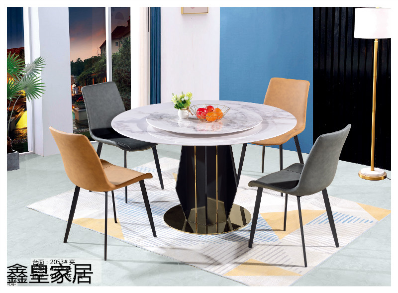 江西南康鑫皇微晶石、大理石、岩板餐桌椅2