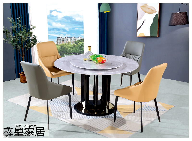 江西南康鑫皇微晶石、大理石、岩板餐桌椅8