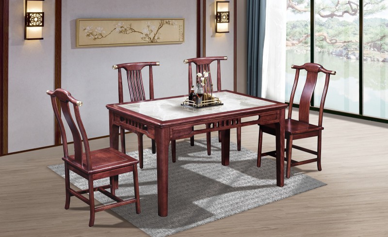 振玺家具赤金檀木时尚新中式餐桌