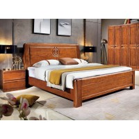 世华现代轻奢红檀木家具：9002#大床、009#床头柜