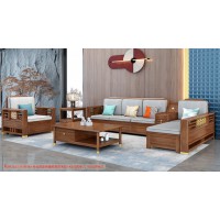 康优宝轻奢新中式胡桃木家具：K6H216沙发 转角+单位（B靠背储物箱体薄垫）