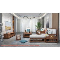 康优宝轻奢新中式胡桃木家具：K6H210沙发 转角+单位（B靠背栏杆前框薄垫）