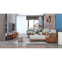 康优宝轻奢新中式胡桃木家具：K6H180沙发 转角+单位（D靠背直条前框厚垫）