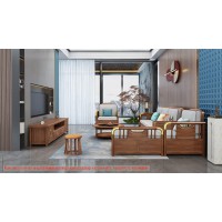 康优宝轻奢新中式胡桃木家具：K6H180沙发 转角+单位（B靠背储物箱体薄垫）