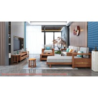 康优宝轻奢新中式胡桃木家具：K6H109沙发 转角+单位（D靠背直条前框厚垫）
