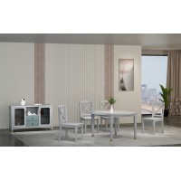 悦美人现代美式家具：餐桌椅01