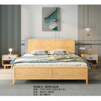 云杉木语现代北欧家具：3112#床、3121#床头柜