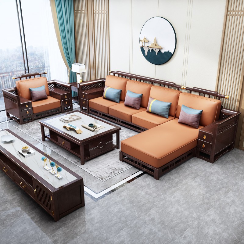 瑞联新中式家具：806#厚垫高靠沙发