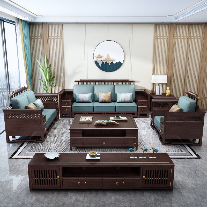瑞联新中式家具：806#厚垫高靠沙发
