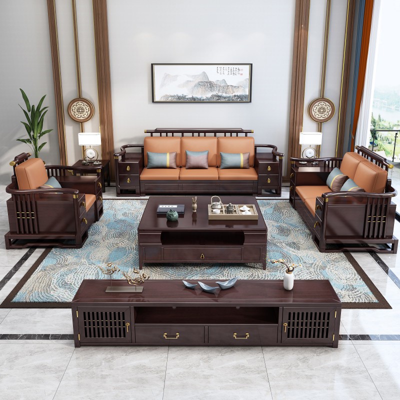 瑞联新中式家具：809#高箱高靠沙发