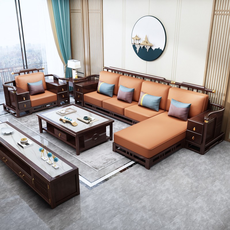 瑞联新中式家具：809#厚垫高靠沙发