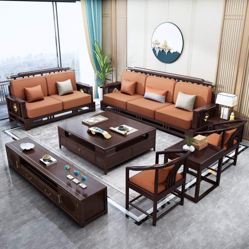 瑞联新中式家具：810#厚垫高靠沙发