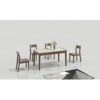 天伦雅乐现代极简南美黑胡桃木家具：CT103餐台、CY101餐椅