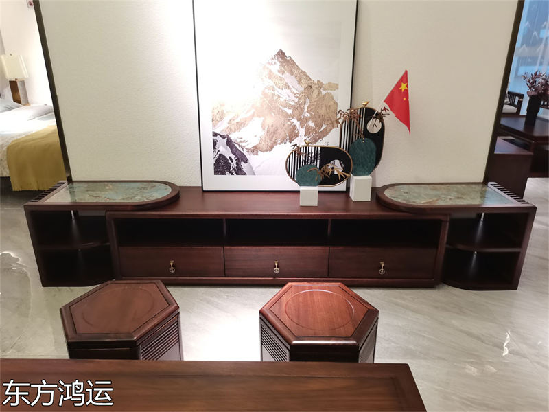 品橡家具 卢西彼海 东方鸿运国潮新中式乌金木家具展厅实拍