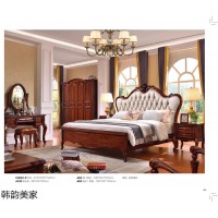 南康美式风格家具，江西新咖啡色现代时尚美式实木套房，韩韵美家家具品牌厂家